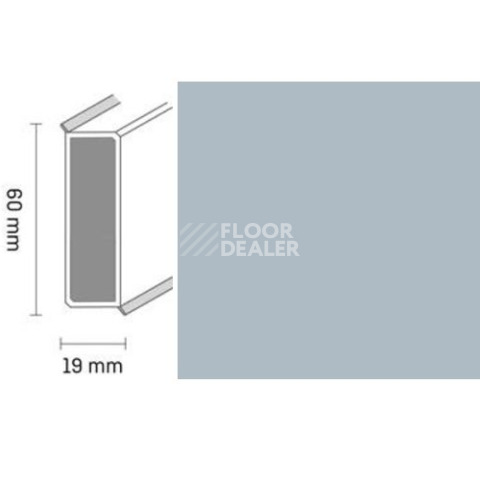 Плинтус Широкий плинтус Cubu flex life XL 60/19 W199 Серебряный фото 1 | FLOORDEALER